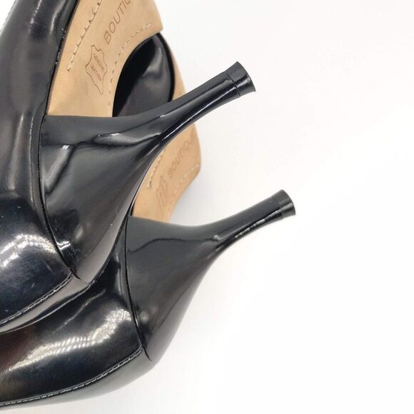 Boutique 9 Galetta Heels Studded Leather Open Toe Pumps Black Size 8.5 - Picture 9 of 11